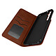 Avizar Etui Folio pour Samsung Galaxy S22 Plus Porte Carte Simili Cuir Daim  marron - Etui portefeuille conçu pour Samsung Galaxy S22 Plus.