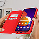 Avis Avizar Housse Folio Samsung Galaxy M12 Portefeuille Fonction Support Vidéo rouge