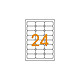 APLI Etui de 480 étiquettes 64x33,9 mm (24 x 20 Feuilles A4) Las / Cop Coin Rond FLUO Orange Etiquette multi-usages