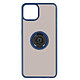 Avizar Coque Apple iPhone 13 Bi-matière Bague Métallique Support bleu - Coque de protection bleu avec un anneau de maintien spécialement conçue pour iPhone 13