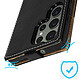 Avis Avizar Étui pour Samsung Galaxy S23 Ultra Clapet Vertical Porte-carte Effet Cuir de Cheval  Noir