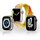 Avizar Bracelet pour Apple Watch 41mm et 40mm et 38 mm Nylon Tressé Ajustable par Boucle Métallique  jaune et orange pas cher