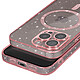 Avis Avizar Coque MagSafe pour iPhone 15 Pro Silicone Pailleté Rose Champagne