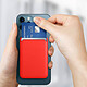 Avizar Porte Carte Magsafe iPhone 12 et 13 Revêtement en Cuir Fixation Magnétique Rouge pas cher