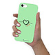 LaCoqueFrançaise Coque iPhone 7/8/ iPhone SE 2020 Silicone Liquide Douce vert pâle Coeur Noir Amour pas cher