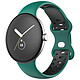 Avizar Bracelet Google Pixel Watch Silicone Bicolore Souple Noir/Vert Foncé 217 mm - Bracelet de montre spécifiquement conçu pour Google Pixel Watch