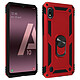 Avizar Coque Galaxy A10 Bi matière Rigide et Souple Bague Support Vidéo rouge Coque de protection spécialement conçue pour le Samsung Galaxy A10, Rouge