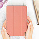Dux Ducis Housse iPad Pro 11 Étui Denim Fonction Stand Coque Rigide  Rose Saumon pas cher