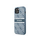 Guess Coque pour Apple iPhone 13 Mini PU 4G Stripe Bleu Coque conçue sur mesure pour Apple iPhone 13 Mini