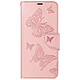 Avizar Étui pour Samsung A35 5G Portefeuille Papillon avec Dragonne Rose Champagne Revêtement en simili cuir avec motif offrant une touche unique et élégante au téléphone