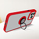 Avizar Coque pour iPhone 15 Pro Max Bi-matière Bague Métallique Support Vidéo  Rouge pas cher