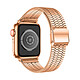 Avizar Bracelet pour Apple Watch 49mm 45mm 44mm 42mm Maillons Carré Acier Inoxydable Rose Gold Bracelet de montre Rose Champagne