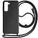 Avizar Coque Cordon pour Samsung Galaxy S21 FE Semi-Rigide Lanière Tour du Cou 80cm  Noir Coque noir de la série Corda mêlant la praticité au style, spécialement conçue pour Samsung Galaxy S21 FE