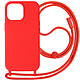 Avizar Coque Cordon pour iPhone 15 Pro Semi-Rigide Lanière Tour du Cou 80cm  Rouge Coque rouge de la série Corda mêlant la praticité au style, spécialement conçue pour iPhone 15 Pro