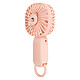 Avizar Mini Ventilateur de Poche Design Tête d'ours Mignon avec Accroche Rose Champagne - Ventilateur de poche au design mignon avec un visage d'ours bicolore au centre de sa grille