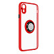 Avizar Coque iPhone XR Bi-matière Bague Métallique Support rouge - Coque de protection rouge avec un anneau de maintien spécialement conçu pour iPhone XR