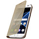 Avizar Etui Galaxy S7 Housse Clapet Flip Cover Miroir Or - Fonction Stand Housse Folio Clear View Standing Cover - Or