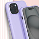 Avizar Coque Cordon pour iPhone 15 Plus Semi-Rigide Lanière Tour du Cou 80cm  Violet pas cher