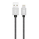 Xtrememac - Câble premium Lightning vers USB - 1,2M - Silver Charge et synchrionise votre appareil
