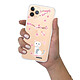 Evetane Coque iPhone 11 Pro Max silicone transparente Motif Chat et Fleurs ultra resistant pas cher