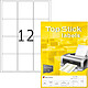 TOP STICK Etiquette universelle, 63,5 x 72 mm, blanc Etiquette multi-usages