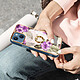 Avizar Coque iPhone 13 Mini Bi-matière avec Bague de Maintien Motif Fleur Violet pas cher