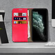 Avis Avizar Étui iPhone 11 Pro Max Folio Cuir Véritable Porte cartes Support Vidéo rouge