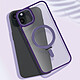 Avis Avizar Coque MagSafe pour iPhone 15 Plus Silicone Gel Anneau Fonction Support  Dos Givré Contour Violet