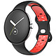 Avizar Bracelet pour Google Pixel Watch Silicone Bicolore Souple Noir/Rouge 241 mm Bracelet de montre spécifiquement conçu pour Google Pixel Watch