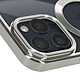 Avizar Coque MagSafe pour iPhone 15 Pro Silicone Protection Caméra  Contour Chromé Argent pas cher