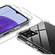 Evetane Coque Samsung Galaxy A22 5G Antichoc Silicone Coins Renforcés + 2 Vitres en verre trempé Protection écran pas cher
