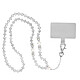 Avizar Cordon pour Smartphone Universel Coque et Étui Pendentif avec perles 74cm  blanc - Cordon tendance à perles pour porter votre smartphone avec style