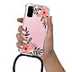 Evetane Coque cordon Samsung Galaxy S20 Dessin Fleurs roses pas cher