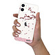 Evetane Coque iPhone 12 mini silicone transparente Motif Chute De Fleurs ultra resistant pas cher