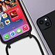 Avizar Coque Cordon pour iPhone 14 Semi-rigide Lanière Tour du Cou 80cm  noir pas cher