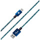 BigBen Connected Câble Tissé USB A/USB C 2m - 3A Bleu nuit - Son revêtement en nylon tressé rend le câble extrêmement solide et offre une meilleure longévité.