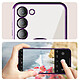 Avizar Coque MagSafe pour Samsung S23 silicone protection caméra Transparent / Violet pas cher