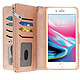 Avizar Étui iPhone 6 Plus/6S Plus/7 Plus/8 Plus Portefeuille Coque Amovible - Rose Gold - Design élégant effet Graîné, Rose Gold