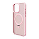 Muvit Coque pour iPhone 15 Pro Max avec Anneau Fonction Stand MagSafe Rose - Compatible MagSafe