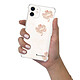 LaCoqueFrançaise Coque iPhone 12 mini Silicone antichocs Solides coins renforcés  transparente Motif Fleurs Blanches pas cher