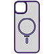 Avizar Coque MagSafe pour iPhone 15 Silicone Gel Anneau Fonction Support  Dos Givré Contour Violet Coque MagSafe à contour Violet, assurant la sécurité de votre AppleiPhone 15 au quotidien