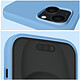 Acheter Moxie Coque pour iPhone 15 Semi-rigide Intérieur Microfibre Bords Surélevés Bleu Clair