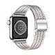 Avizar Bracelet pour Apple Watch 49mm 45mm 44mm 42mm Maillons Acier Inoxydable Argent et Rose Gold Bracelet de montre Blanc / Champagne