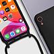 Avizar Coque Cordon pour Apple iPhone XR Semi-rigide Lanière Tour du Cou 80cm  noir pas cher