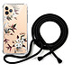LaCoqueFrançaise Coque cordon iPhone 11 Pro noir Dessin Fleurs Sauvages Coque cordon iPhone 11 Pro noir Dessin Fleurs Sauvages