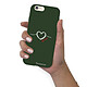 LaCoqueFrançaise Coque iPhone 6/6S Silicone Liquide Douce vert kaki Coeur Blanc Amour pas cher