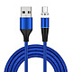 Avizar Câble magnétique USB vers USB-C en Nylon tressé 1m bleu Câble USB vers USB Type C Magnétique
