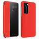 Avizar Étui Huawei P40 Pro Clapet Translucide Protection Rigide rouge - Étui de protection spécialement conçu pour le Huawei P40 Pro