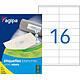 Avis AGIPA Boite de 500 Feuilles A4, 8000 étiquettes Multi-usages Permanent 105x35 mm Blanc