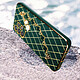 Avizar Coque Géométrique pour Samsung A32 5G avec Chaine Trèfle à quatre feuilles  vert pas cher